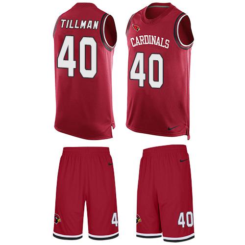 Nike Cardinals #40 Pat Tillman Red Team Color Men's Stitched NFL Limited Tank Top Suit Jersey - Click Image to Close